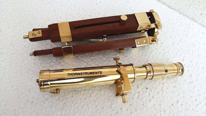 THOR INSTRUMENTS منظار بحري نحاسي عتيق على قاعدة ثلاثية لمنضدة، منظار خارجي للمغامرات، ديكور منزلي ريفي عتيق، هدايا - Image 3